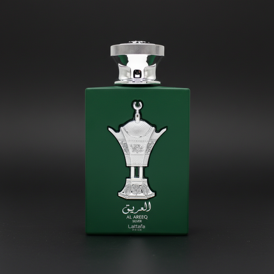 Lattafa Al Areeq Silver fondo negro